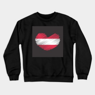 Austria Heart Design Flag Crewneck Sweatshirt